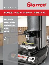 Starrett force & material testing catalog image